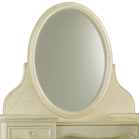 Oval Wood-Framed Vanity Mirror